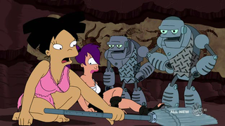 Illustration for article titled Futurama turns intelligent design on its head with robot evolution